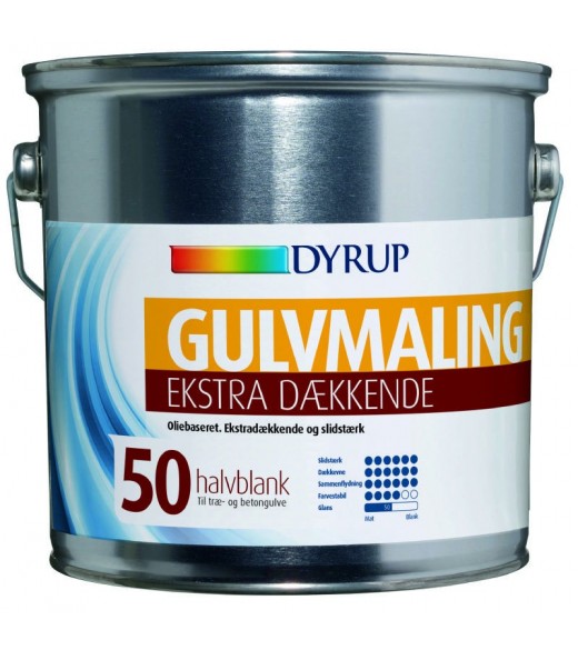 Dekstrem Gulvmaling Olie / Dyrup Gulvmaling Ekstra Dækkende 50 Halvblank - Størrelse - 2,25 L, Farve - hvid thumbnail
