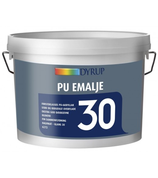 Dyrup PU Emalje Gl. 30 - Størrelse - 2,5 L, Farve - hvid thumbnail