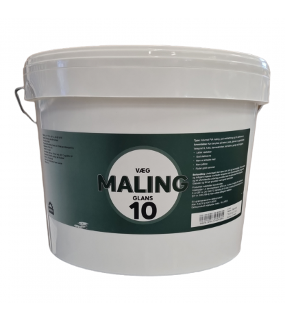 Vægmaling 10 Hvid 9ltr hvid